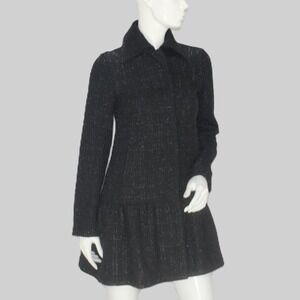 BB Dakota Women's Black Sparkle Tweed Fit Flare‎ Coat Jacket XS